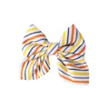 Gros plan d'un nœud de cheveux rayé avec des lignes orange pour les fêtes d'Halloween - Style Rayures Diagonales Orange Bleu (TDNL055-4)
