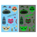 Tatouages temporaires lumineux Jour des Morts pour enfants, étanches avec effet brillant. - Style de Chat Lumineux Jour des Morts (En-013)