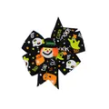Adorable Halloween bow hair clip featuring ghost and pumpkin patterns for girls - Black Pumpkin Witch Style