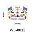Colorful Day of the Dead face tattoo sticker with skull pattern 160mm x 120mm dimensions - WL-0012 Style / 120x160mm