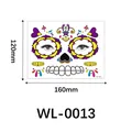 Day of the Dead skull face tattoo sticker WL-0013 with 120x160mm size for Halloween - WL-0013 Style / 120x160mm