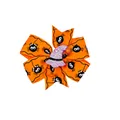 Halloween orange bow hair clip with spider print and witch hat decoration - Orange Witch Hat Style