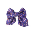 Eleganter violetter Cord-Schleifen-Haarclip mit orangefarbenem Punktmuster für Halloween - Lila Schleife Mit Leuchtend Orangen Punkten (6)