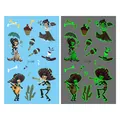 Tatouages temporaires lumineux Jour des Morts avec squelettes mexicains pour enfants - Style de Cupcake Lumineux Jour des Morts (En-018)