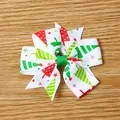 Fiocco per capelli a tema natalizio in nastro grosgrain con motivi per bambini - Molletta Natalizia Colorata