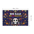 Dia de Muertos festlicher Banner Hintergrund mit Totenkopf, Größe 180x110cm Deko - Stil 1