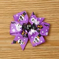 Fiocco per capelli viola di Halloween con fantasmi e teschi per bambini e ragazzine - Molletta Fantasma Halloween