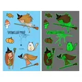 Tatouages temporaires Halloween phosphorescents pour enfants avec sorcières et chats - Style de Sorcière Lumineuse Halloween (En-026)