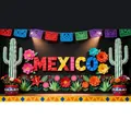 Sfondo festa messicana con fiori di carta colorati e cactus per decorazioni per feste - Stile Sfondo Fiori in Fiore (12001720251112)