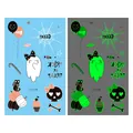 Tatouages temporaires Halloween fluorescents pour enfants avec fantômes et crânes - Style de Fantôme Lumineux Halloween (En-028)