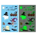 Tatouages temporaires lumineux d'Halloween pour enfants avec fantômes et sorcières - Style de Tombe V2 Lumineuse Halloween (En-029)