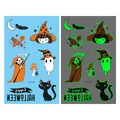 Tatouages éphémères Halloween phosphorescents pour enfants avec un fantôme et sorcière - Style de Fantôme V2 Lumineux Halloween (En-032)