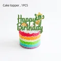 Vibrant Mexican theme Happy Birthday cake topper featuring a taco and cactus design - Large Birthday Cake Topper