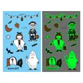 Tatouages temporaires Halloween phosphorescents pour enfants, motifs squelette et fantôme - Style de Garçon Crâne Lumineux Halloween (En-033)