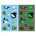 Tatouages temporaires Halloween phosphorescents pour enfants, motifs dessins animés - Style de Chapeau de Sorcière Lumineux (En-034)