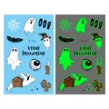 Tatouages temporaires Halloween lumineux pour enfants avec un effet de lueur jour et nuit - Style de Lettre Lumineuse Halloween (En-035)