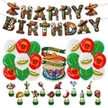 Ensemble de décoration de fête mexicaine avec bannière et ballons. - 1 Lot De Drapeaux En Papier + 12 Petits Drapeaux + 1 Grand Drapeau + 18 Ballons