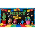 Sfondo vibrante a tema Fiesta messicana per celebrazioni di feste e decorazioni colorate - Stile Messico Arancione (12000620251112)