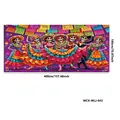 Tag der Toten Garagenbanner 400x180cm mit tanzenden mexikanischen Skeletten Deko - Lila Tanzendes Skelett Stil (WCX-WLJ-043) / 400x180cm