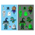 Tatouages d'Halloween lumineux pour enfants avec effet brillant jour et nuit autocollants - Style de Épouvantail Lumineux Halloween (En-041)