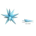 Vue détaillée des dimensions du ballon en aluminium étoile bleue pour décoration de fête - Bleu clair
