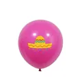 Roze latex ballon met gele Mexicaanse sombrero-print voor feestelijke partij decoraties - 100 stuks verpakking / Rose Red (Sombrero Print)