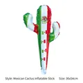 Detaillierte Ansicht des mexikanischen Kaktus-Ballonstabs mit Nationalflagge, 36x54cm - Mexiko Kaktus Handstock Ballon / Mexiko Flaggenfarbe