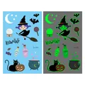 Tatouages temporaires lumineux d'Halloween pour enfants, motifs sorcière - Style de Sorcière V2 Lumineuse Halloween (En-042)