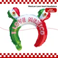 Vibrant Mexican flag themed inflatable headband balloon with I LOVE MEXICO slogan - Mexico Heart Headband Balloon