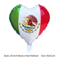 18-Zoll herzförmiger Mexiko-Flaggen-Folienballon mit Nationalwappen für die Party - 18 Zoll Mexiko Herzform Ballon / Mexiko Flaggenfarbe