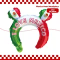 Diadema inflable con temática de México e impresión I Love Mexico para decoración - Globo de Diadema de Corazón de México