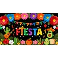 Sfondo messicano Fiesta vivace con cactus e avocado per la decorazione di feste. - Stile Decorazione Striscione Fiesta (12001620251112)
