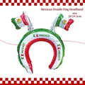 Diadema de globo inflable con tema de bandera de México para decoraciones de fiesta - Globo de Diadema de Doble Bandera de México