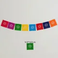 Bannière mexicaine colorée en feutre avec motifs de fleurs pour décoration de fête - Carré / A2