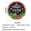Plato de papel de 9 pulgadas tema Fiesta Mexicana, diseño piñata, paquete de 10 piezas. - Paquete de 10 / Plato de 9 pulgadas