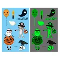 Tatouages temporaires Halloween lumineux pour enfants avec citrouille, fantôme et momie. - Style de Citrouille V2 Lumineuse Halloween (En-047)
