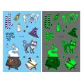 Tatouages temporaires Halloween sorcière phosphorescents pour enfants avec effet vert. - Style de Magie Lumineux Halloween (En-048)