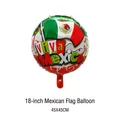 Round 18-inch foil balloon featuring the Mexican flag design and Viva Mexico greeting text - Viva Mexico Lettering Pattern