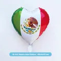 18-inch hartvormige folieballon met het ontwerp van de Mexicaanse vlag voor themafeesten - Hartvorm Stijl