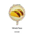 18-inch Mexican taco foil balloon for theme party decorations - Taco Pattern