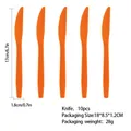 Juego de 10 cuchillos de plástico naranja para decoración de fiesta mexicana - Paquete de 10 / Cuchillo