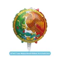 18-inch Mexico themed round foil balloon featuring eagle and cactus print design - Round Shape Style