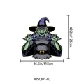 Striscione di Halloween per bagagliaio con strega verde spaventosa, 118x125 cm. - WSCBJ1-012 / Motivo Strega (CBJ1-012)