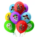 Gros plan de ballons en latex de 12 pouces avec imprimés mexicains du Jour des Morts - Ensemble de 20 Pièces / Multicolore