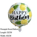 Detaillierte Ansicht des runden Ananas-Folienballons zum Geburtstag, Maße 52x45cm - Runder Ananas