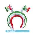 Inflatable Mexico theme foil headband with dual national flags for parties, 28x29.5cm - Double Flag Headband Style