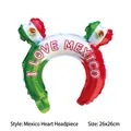 Aufblasbarer I Love Mexico Ballon-Haarreif für mexikanische Nationalfeiertag Deko - Mexiko Herz Kopfschmuck Ballon