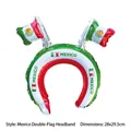 Aufblasbarer Haarreif-Ballon mit Mexiko-Motiv und zwei Flaggen, Größe 28x29,5 cm - Mexiko Doppel-Flagge Kopfschmuck Ballon