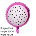 Drachenfrucht Folienballon mit Größenangaben 52cm mal 45cm - Runde Drachenfrucht