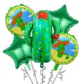 Mexican Fiesta party decoration set with cactus and star foil balloons in green - Cactus Guitar Set (Fiesta Set-8) / 5 Pieces Pack